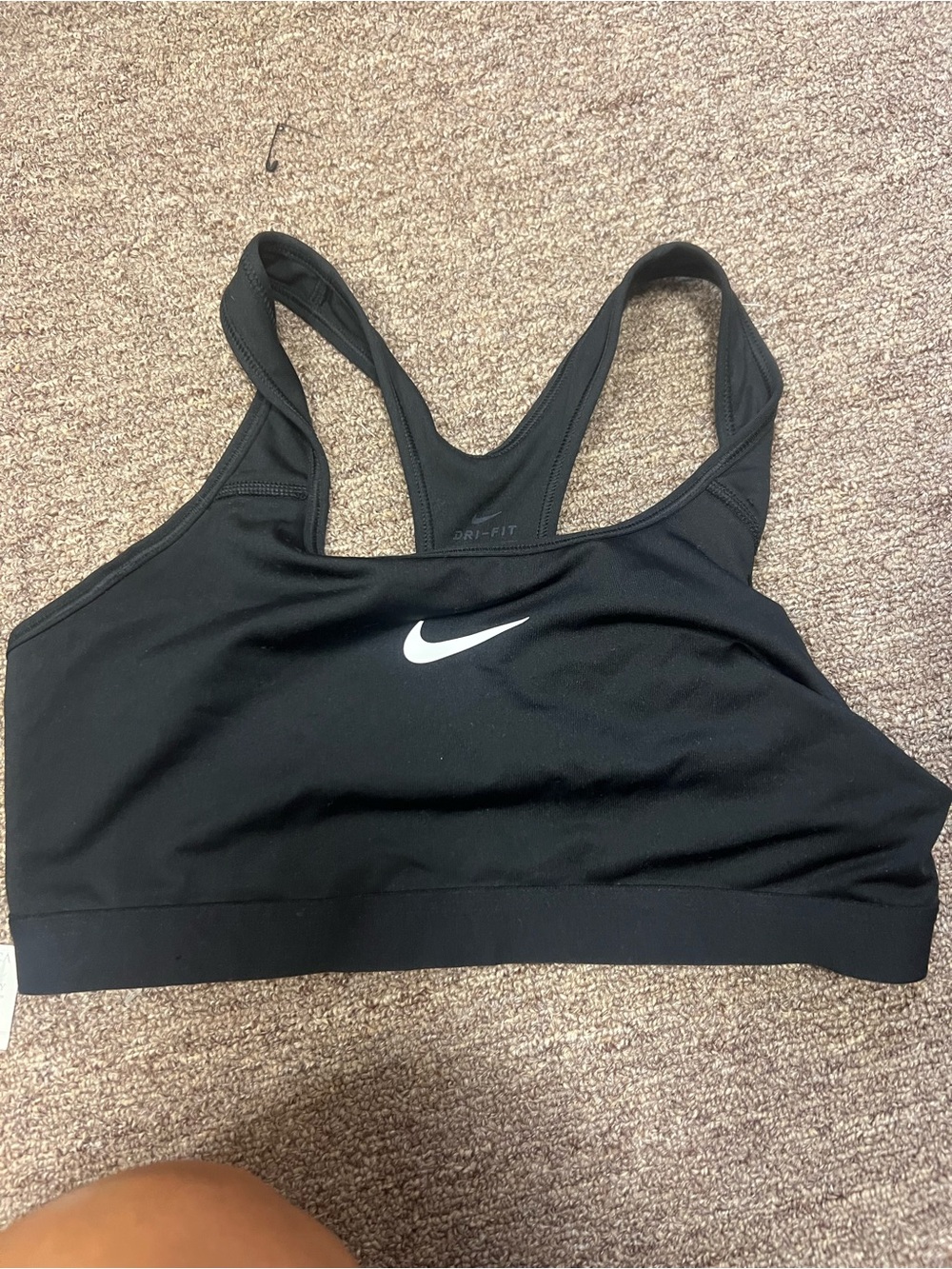 Nike Black Sports Bra with White Swoosh Racerback